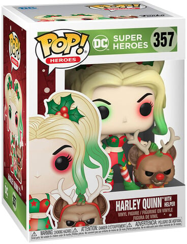 Figurine Funko Pop! N°357 - Dc Holiday - Harley Quinn Avec Helper
